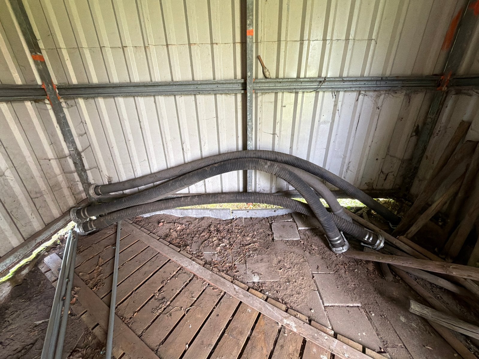 Zware afvoerslangen met koppelingen, Gebruikt, 6 meter of meer, Ophalen of Verzenden, 80 mm of meer
