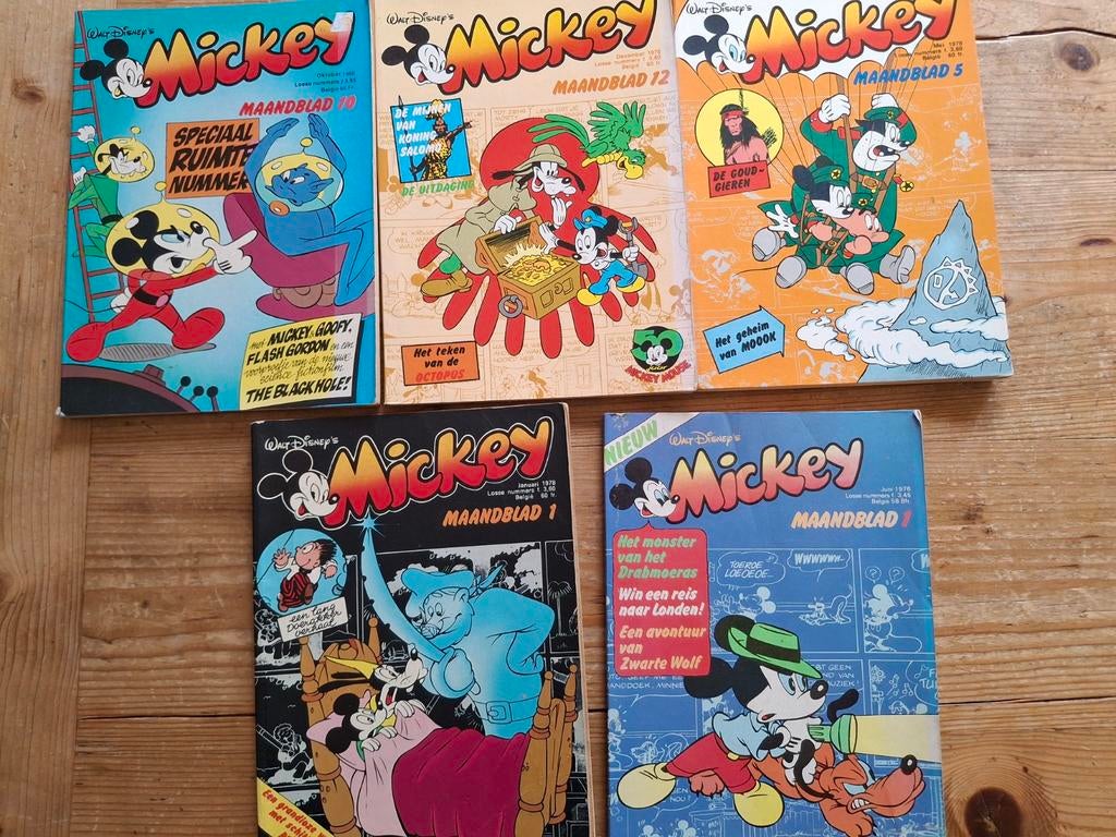 Mickey  maandblad Mouse Walt Disney Zwarte Wolf Goofy, Boeken, Stripboeken, Meerdere stripboeken, Ophalen of Verzenden, Gelezen