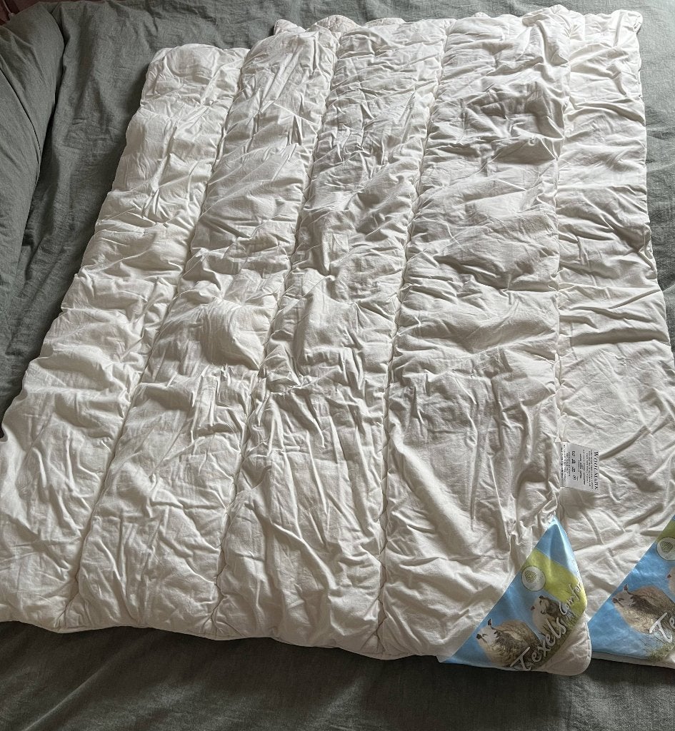 Woolmark wollen kinderdekbed ledikant 130x90 - 4 seizoenen, Ophalen, Gebruikt, Overige merken, Jongetje of Meisje