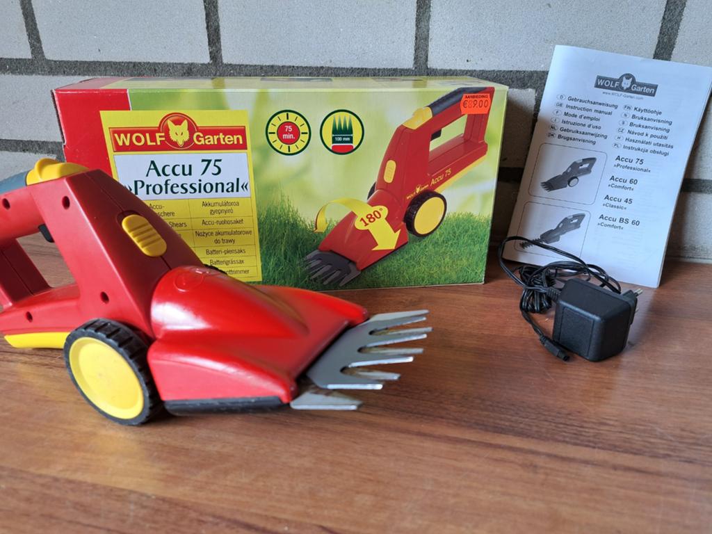 Wolf Garten Accu 75 Professional Graskantenschaar, Ophalen, Cirkelmaaier, Minder dan 30 cm, Accu-grasmaaier