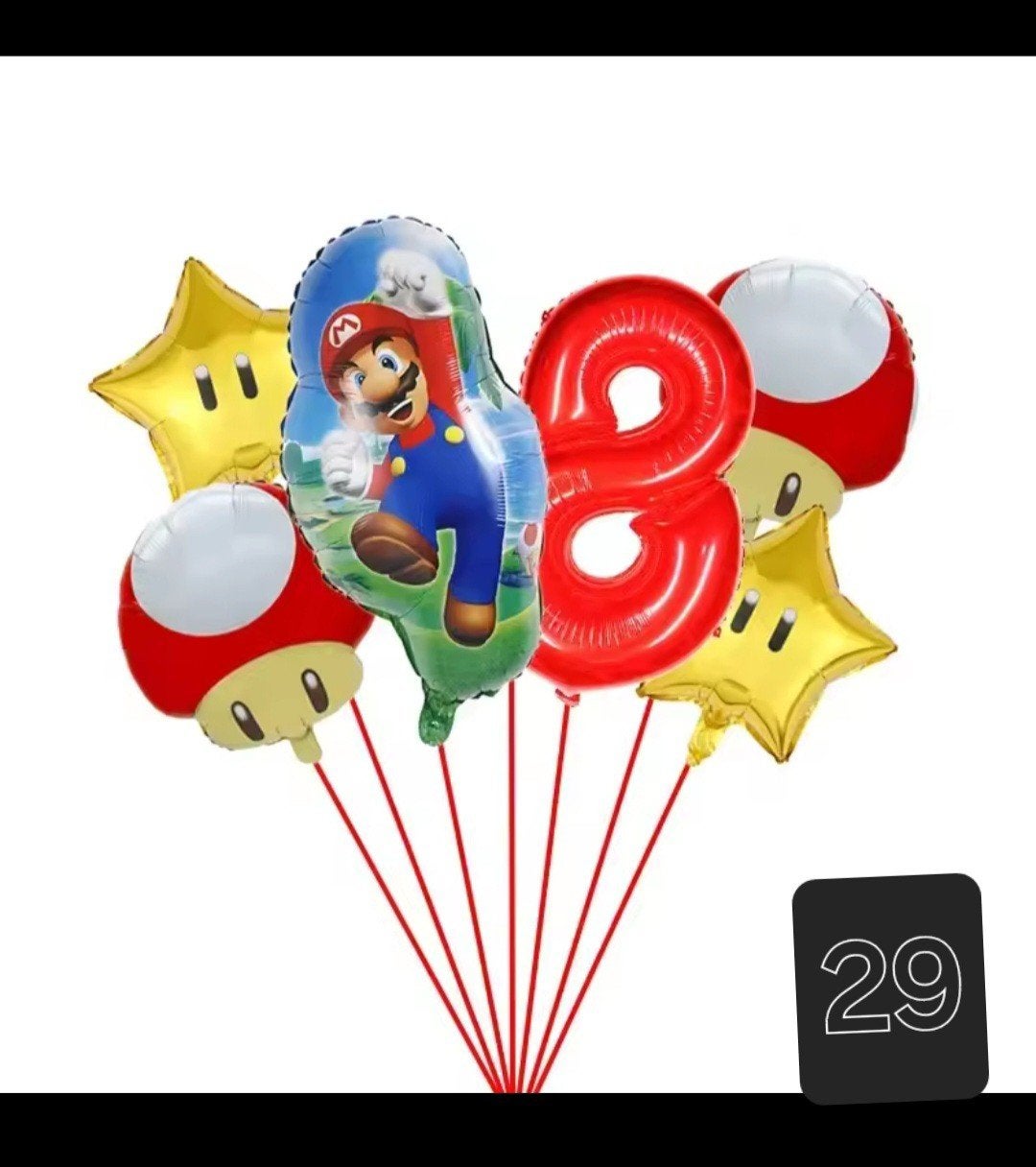 Super Mario Bros. Folie Ballonnen Set - Verjaardag Decoratie, Ophalen of Verzenden, Nieuw, Versiering, Verjaardag