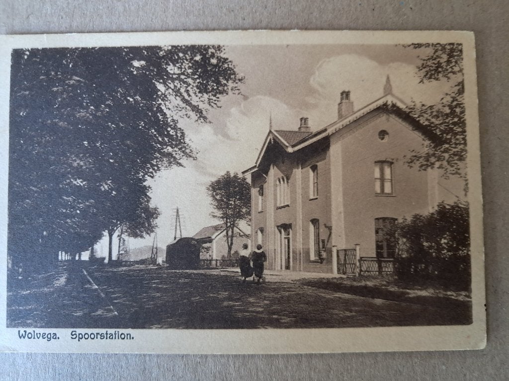 Wolvega - Spoorstation (1925, Station, Spoorwegen), Ophalen of Verzenden, 1920 tot 1940, Gelopen, Friesland