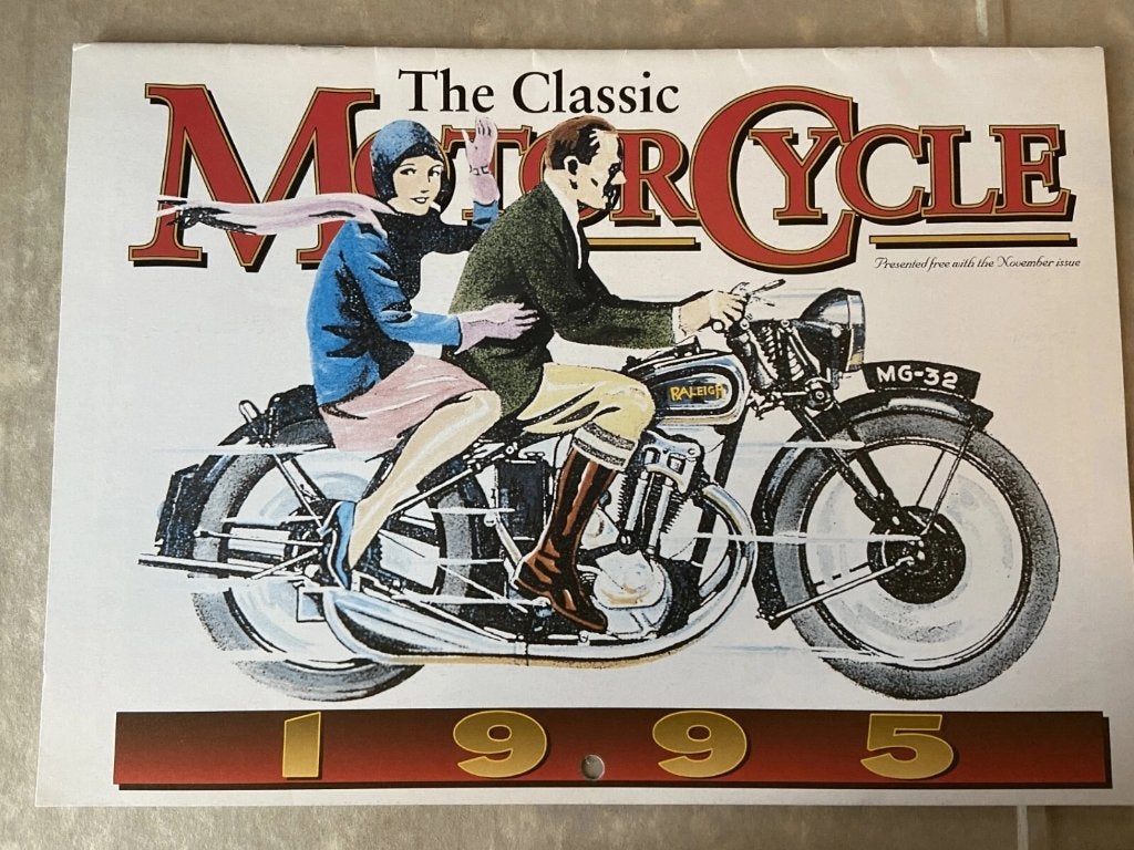 Classic Bike Motor Cycle Calendar with vintage graphics 1995, Ophalen of Verzenden, Zo goed als nieuw, Motoren
