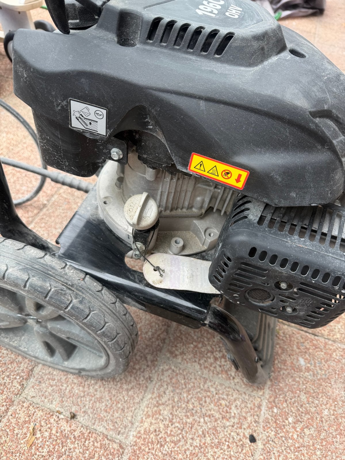 HBM Hogedrukreiniger 196CC OHV Benzine, Ophalen, Gebruikt, Benzine, Met regelbare waterdruk