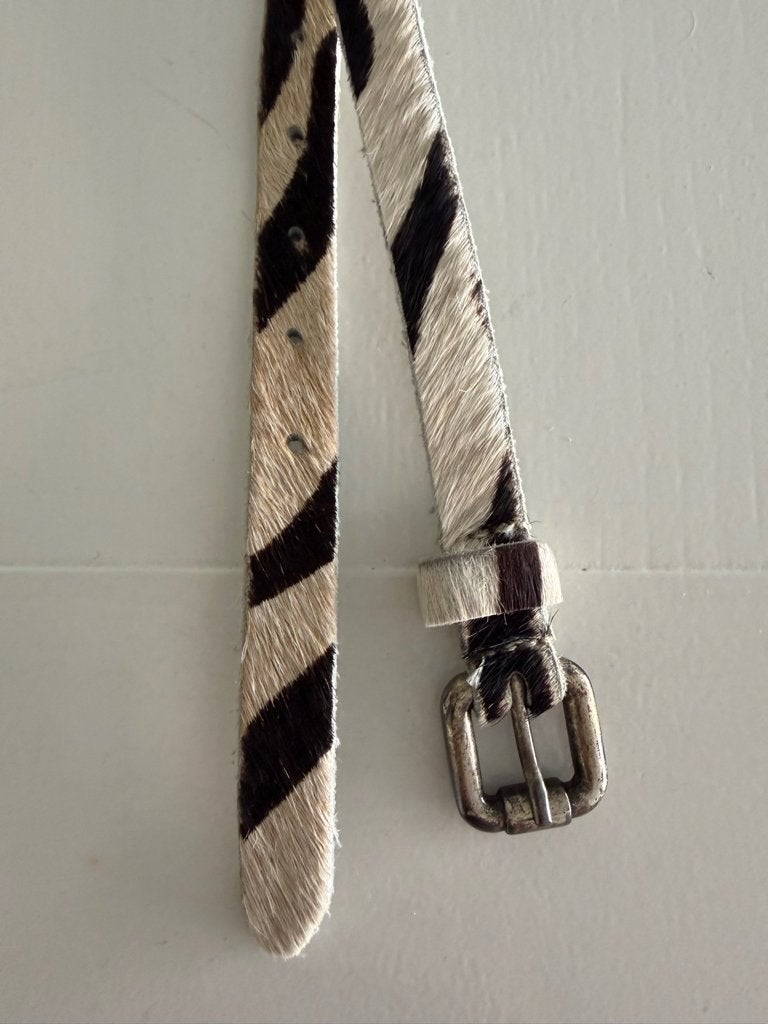Purdey - Leren zebraprint riem 95 cm, Minder dan 3 cm, 90 tot 100 cm, Tailleriem, Ophalen of Verzenden