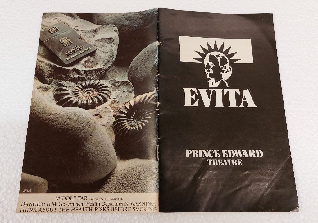Evita PROGRAMMA BOEKJE 1982 Andrew Lloyd Webber UK, Verzamelen, Verzenden, NvT, Gebruikt, Evita