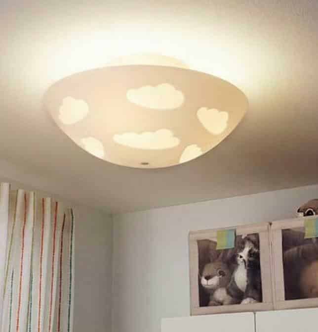 Ikea plafond lamp - wolk, Ophalen, Kunststof, Gebruikt, E27 (groot)