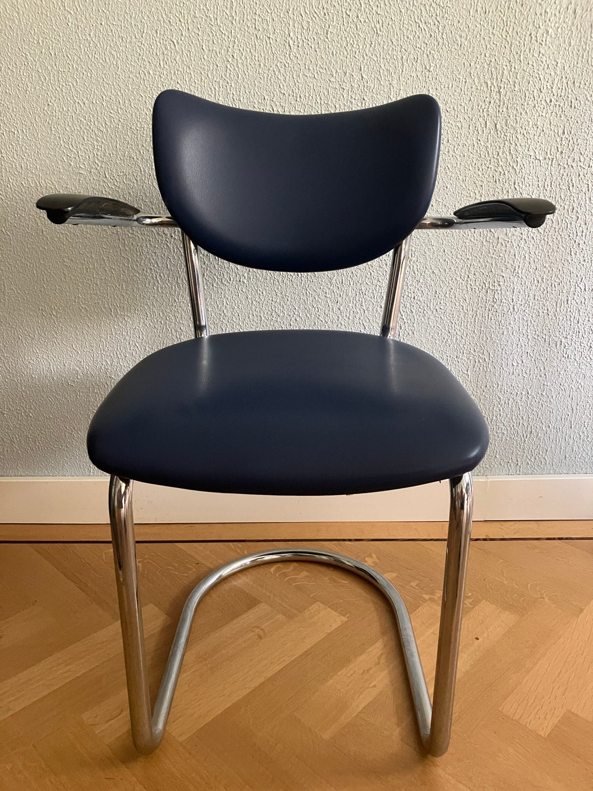 Vintage Eetkamer Stoel Gispen, Huis en Inrichting, Stoelen, Ophalen, Gebruikt, Blauw, Vier