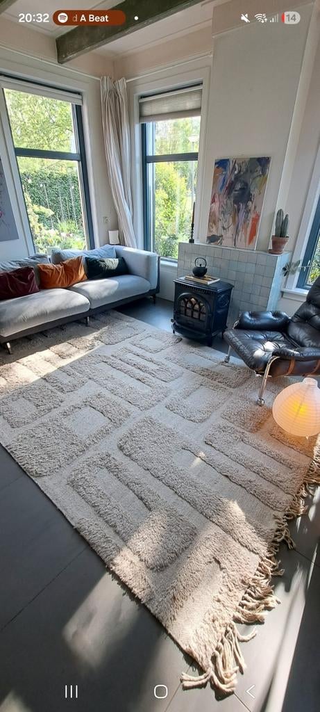 Studio LIVIT vloerkleed wol roche 290 x 200, Modern, Bohemian, Geometrisch, Crème, 200 cm of meer, Ophalen of Verzenden
