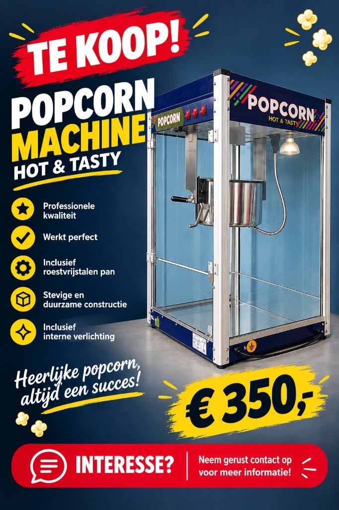 Popcorn machine te koop, Ophalen, Gebruikt, Feestartikel, Overige