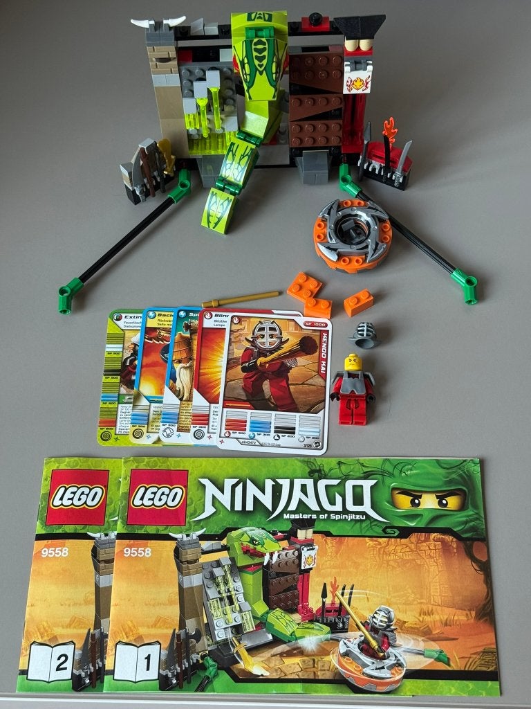 Lego - 9558 - Ninjago - Training Set met Spinner, Lego, Ophalen of Verzenden, Compleet, Zo goed als nieuw
