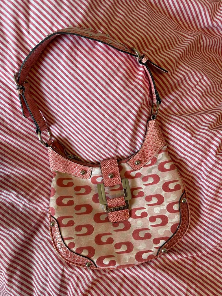 Guess tas, Ophalen of Verzenden, Gebruikt, Roze, Schoudertasje