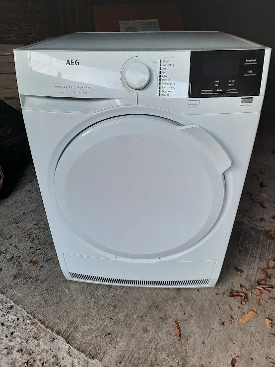 Wasdroger AEG, 6 tot 8 kg, Anti-kreukfase, Ophalen of Verzenden, Zo goed als nieuw
