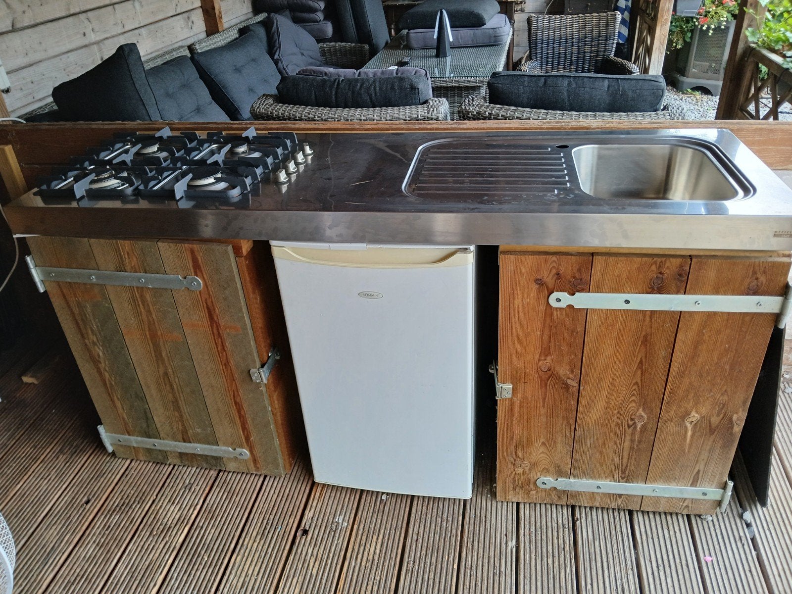 Werkblad met gasfornuis en spoelbak, Tuin en Terras, Ophalen, Gas