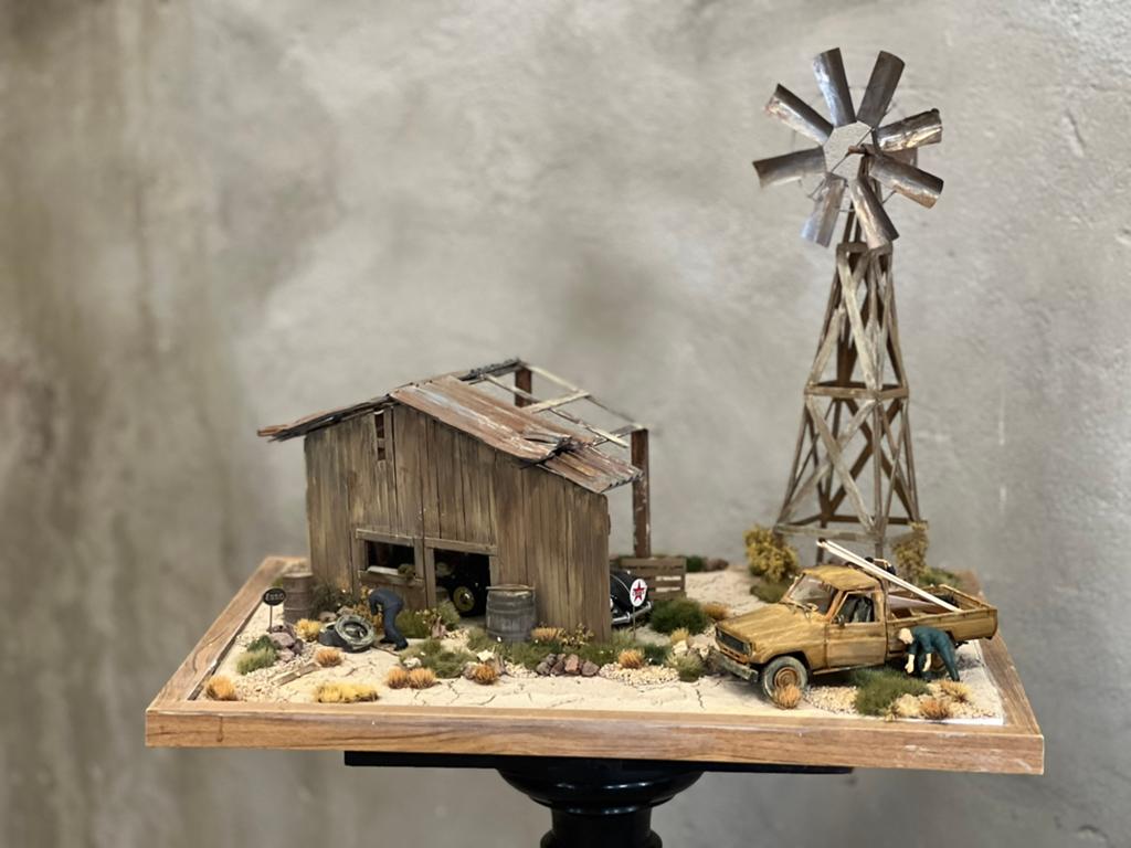 Garage Texas diorama, Ophalen, Zo goed als nieuw, 1:35 tot 1:50, Nvt
