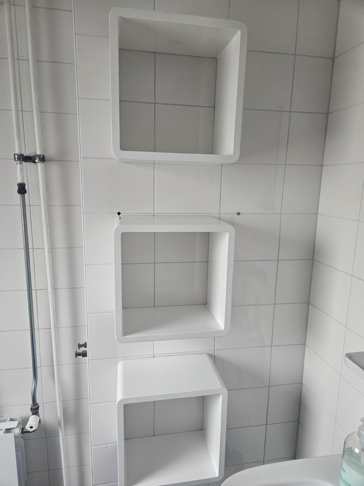 Witte kubus wandplanken - Set van 3, Ophalen of Verzenden, Gebruikt