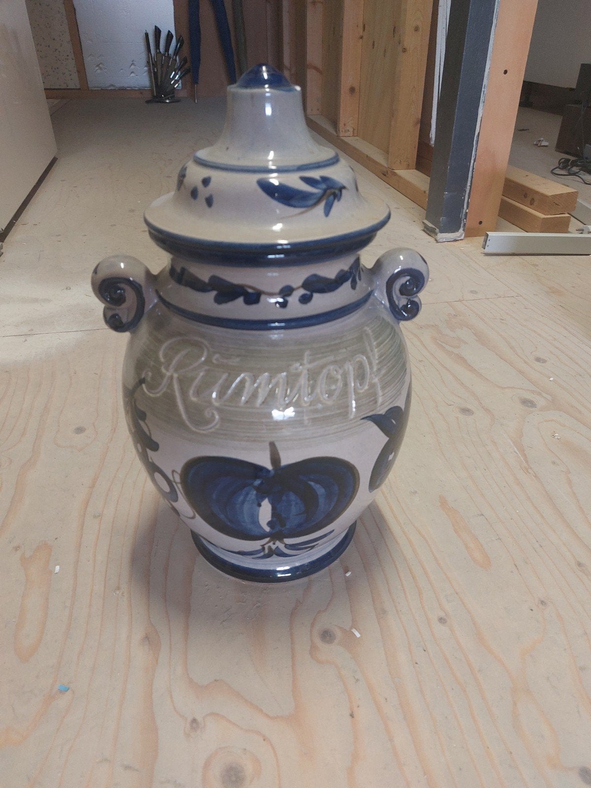 Vintage Rumtopf Aardewerk Pot met Deksel, Ophalen