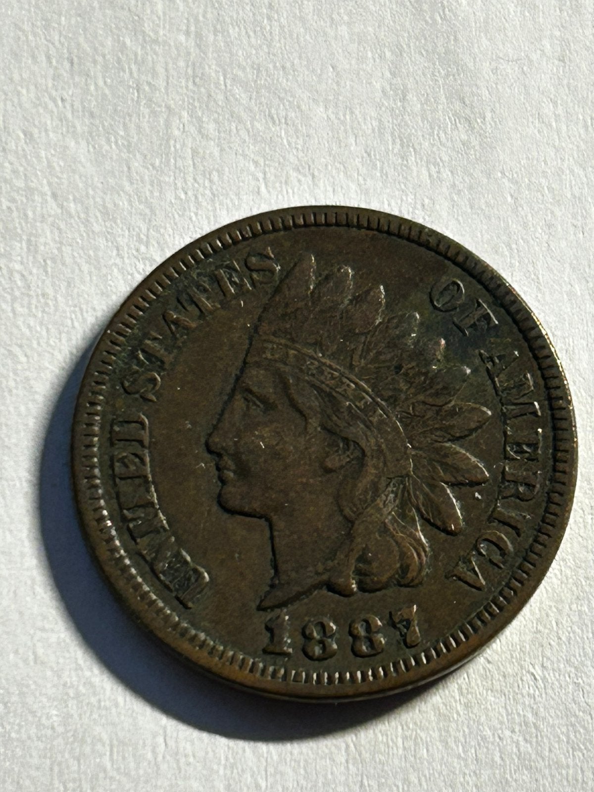 Mooie Amerikaanse Indian Head Cent 1887 – Hoge Kwaliteit, Ophalen of Verzenden, Noord-Amerika, Losse munt