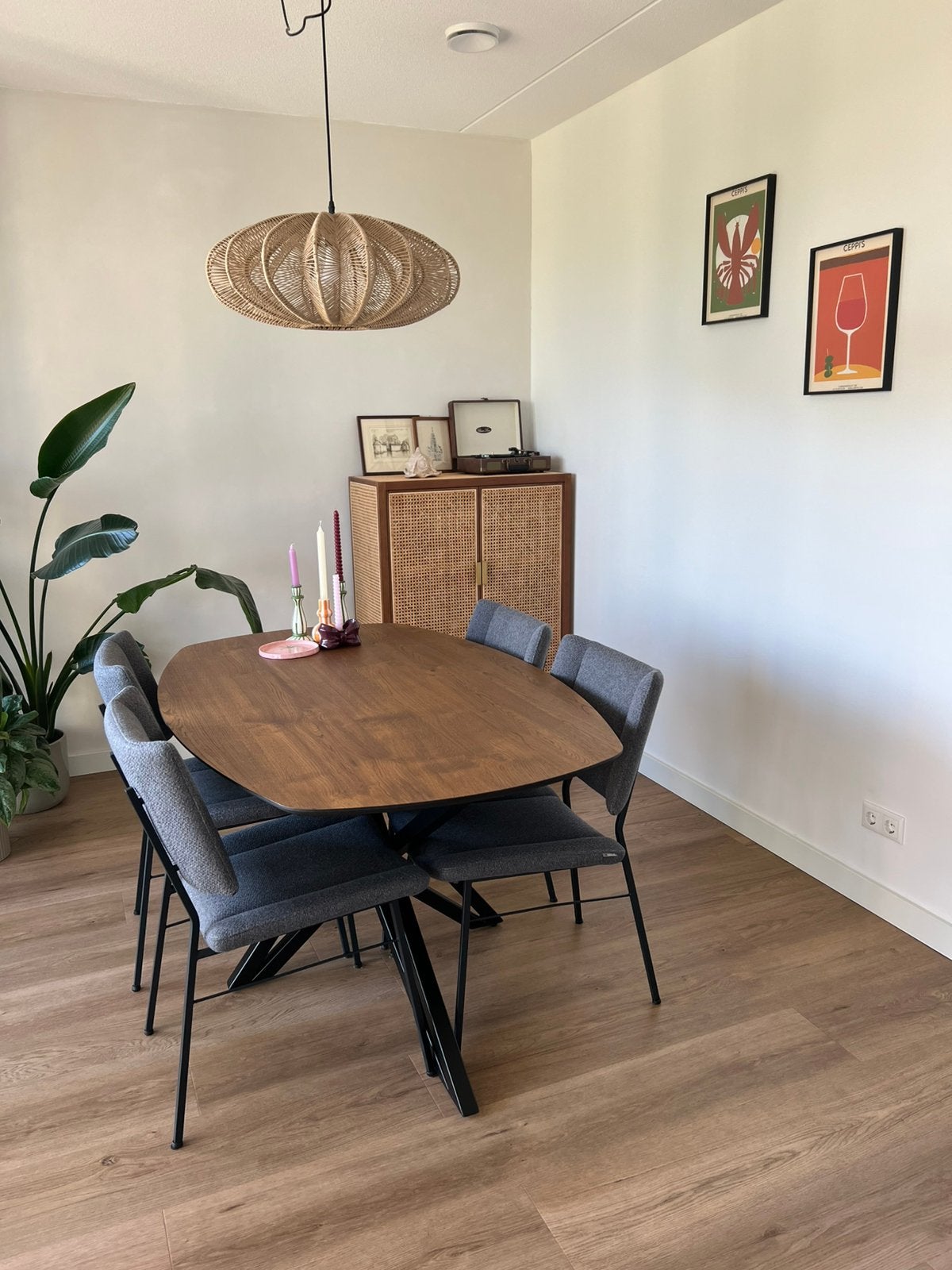 Eettafel 160x100 Deens Ovaal - Loods 5, Ophalen, Deens ovaal eikenfineer, Eikenhout, 50 tot 100 cm