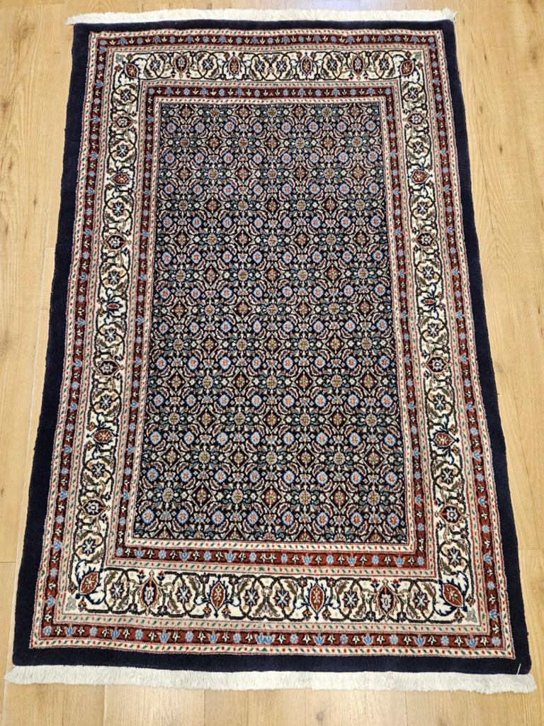Vintage handgeknoopt perzisch tapijt moud 158x98, Info@SlatsAntiek.nl, Tweedehands, 100 tot 150 cm, Perzisch
