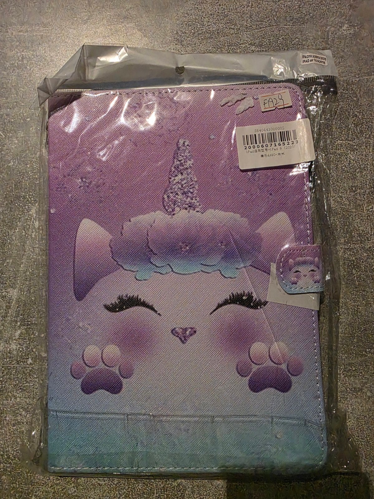 Nieuwe Kinder iPad Hoes 10.2 / 10.5 inch Eenhoorn Kat Paars, 10 inch, Onbekend, Nieuw, Bescherming voor- en achterkant