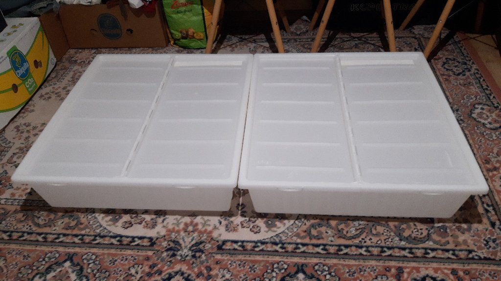 2 Gimse opbergbakken met deksel 65 x 70 cm, Doos, 60 cm of meer, 50 tot 75 cm, Minder dan 35 cm