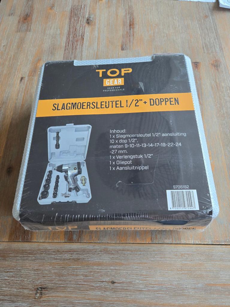 Top Gear Slagmoersleutel 1/2" + Doppen Set, Ophalen of Verzenden, Nieuw
