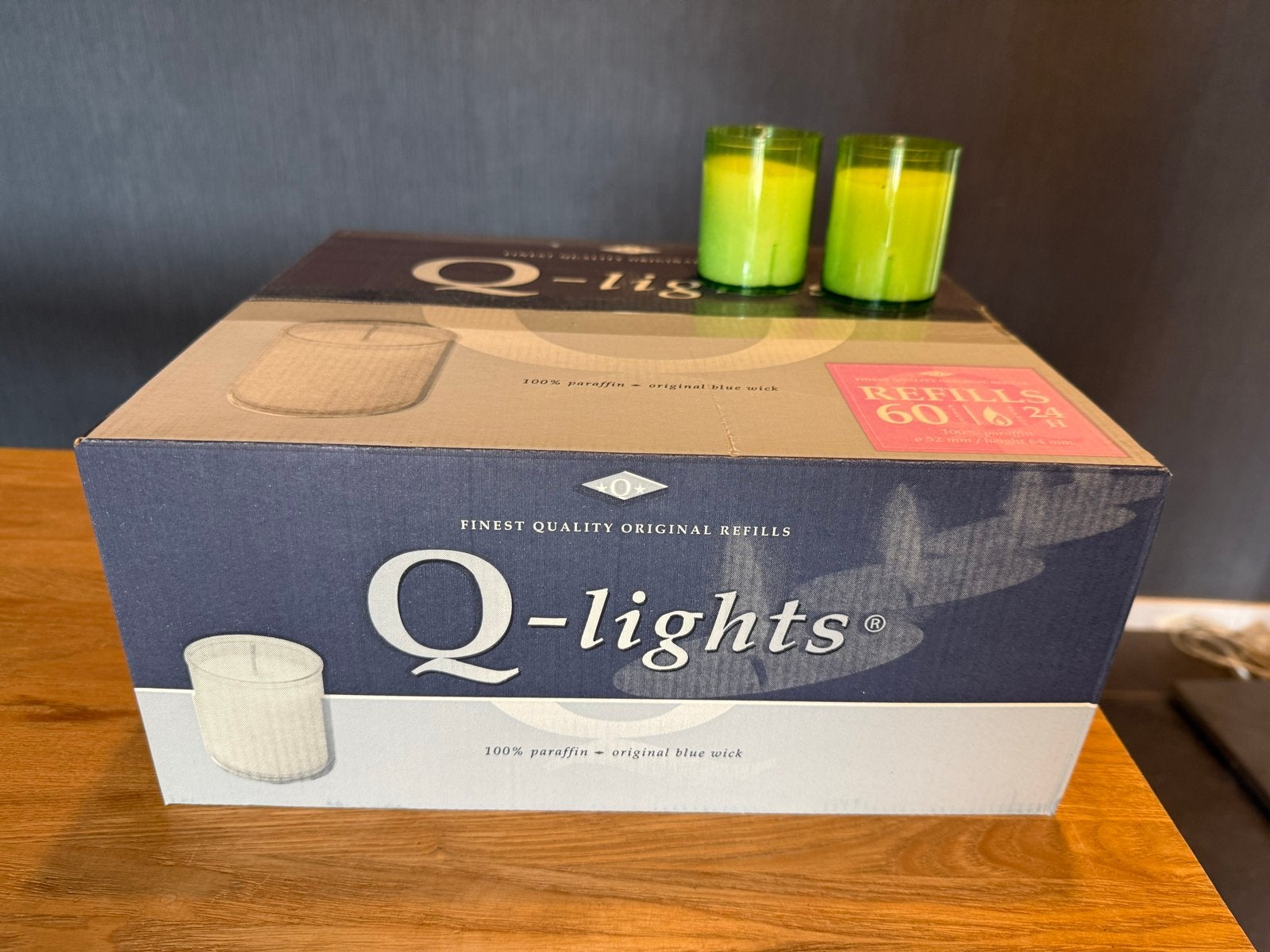 Q-lights Navullingen lime - 60 stuks, 100% paraffine, Meerkleurig, Overige merken, Ophalen of Verzenden, Kaars