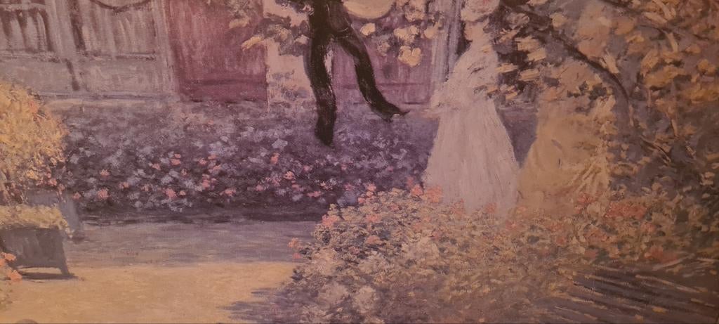 Groot Monet 'Petit Déjeuner' doek op hout gespannen, Antiek en Kunst, Kunst | Schilderijen | Klassiek, Ophalen of Verzenden