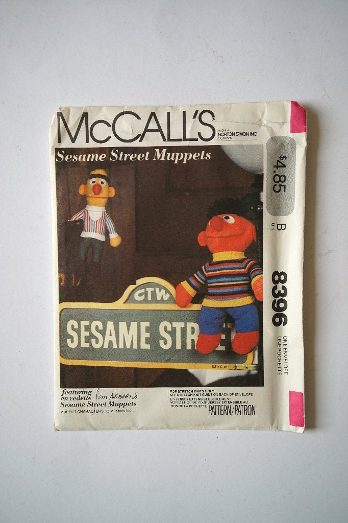 poppenpatroon McCall's Bert & Ernie Sesame Street muppets., Hobby en Vrije tijd, Ophalen of Verzenden, Kind, Overige typen, Overige merken