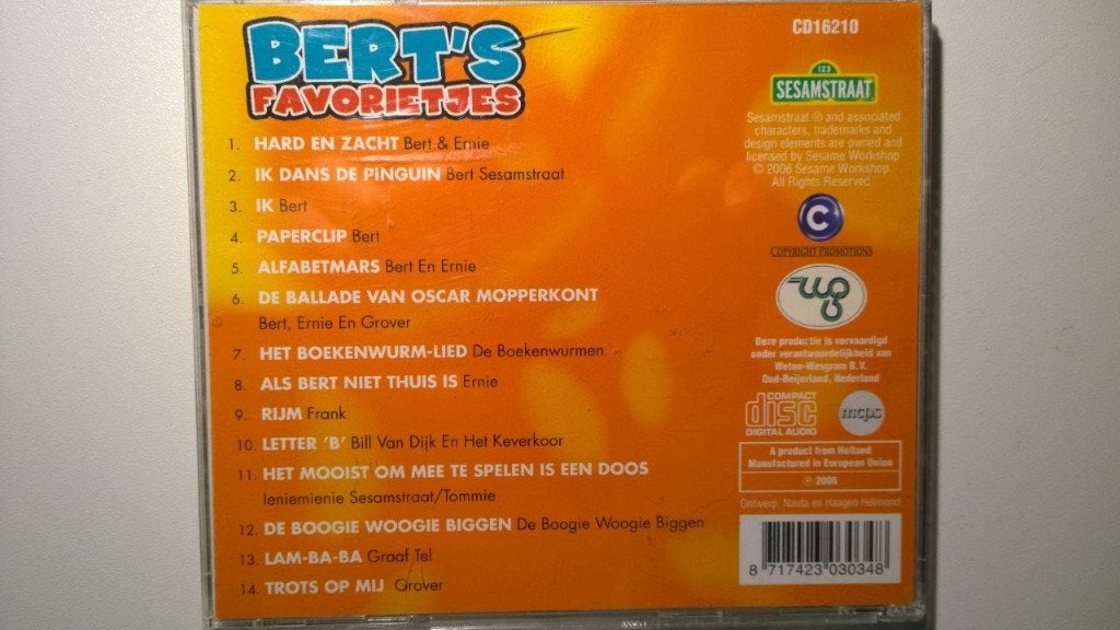 Sesamstraat - Bert's Favorietjes, Cd's en Dvd's, Cd's | Kinderen en Jeugd, 6 tot 9 jaar, Ophalen of Verzenden, Zo goed als nieuw