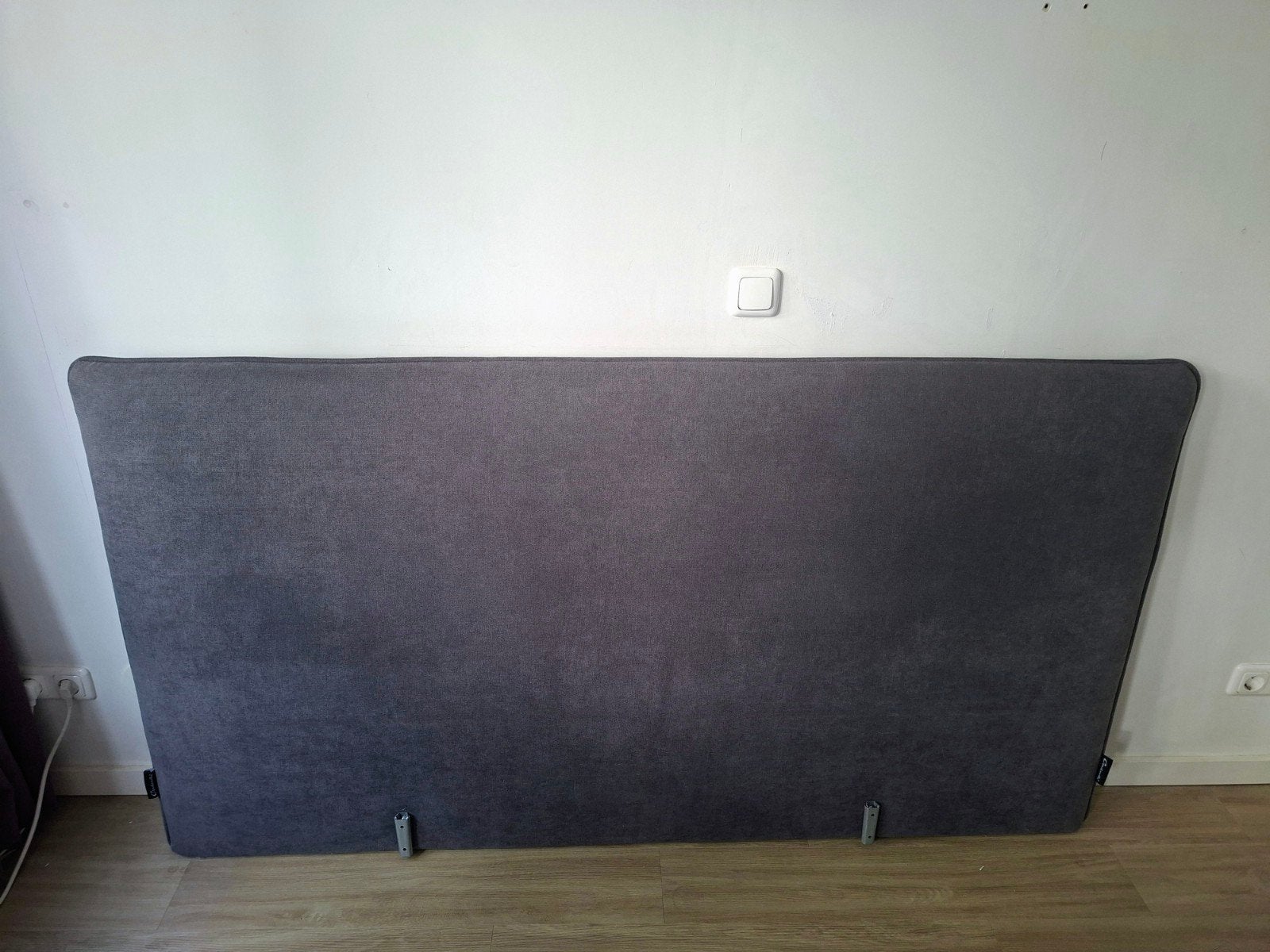 Hoofdbord boxspring Cinderella - Grijs, Ophalen, Tweepersoons, Zo goed als nieuw, 180 cm