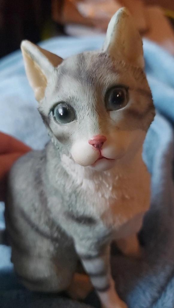 Mooi gedetailleerd Tabby kat beeldje, Ophalen of Verzenden, Zo goed als nieuw, Dier