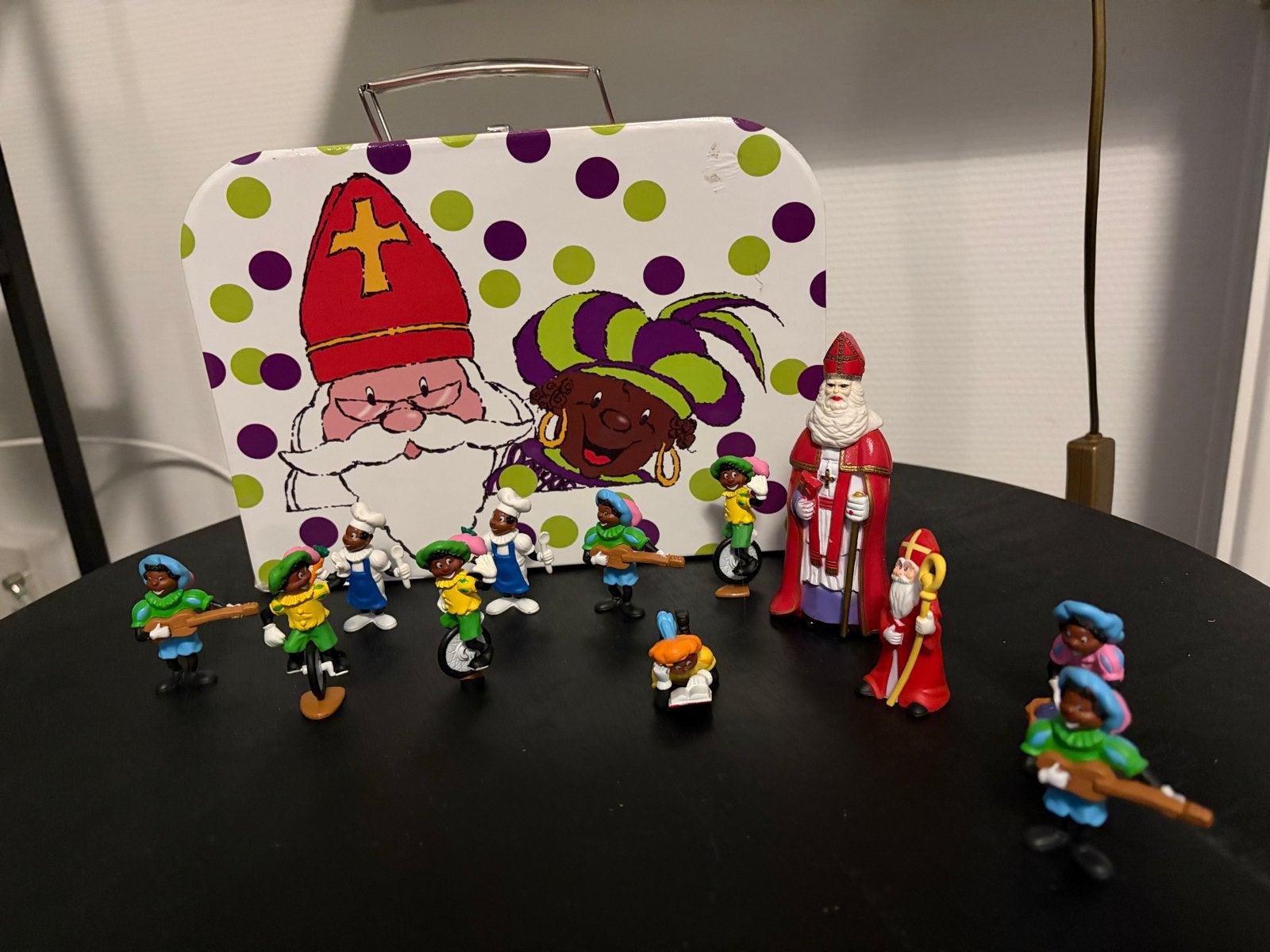 Leuke Sinterklaas vintage koffertje met poppetjes  blokker, Ophalen of Verzenden