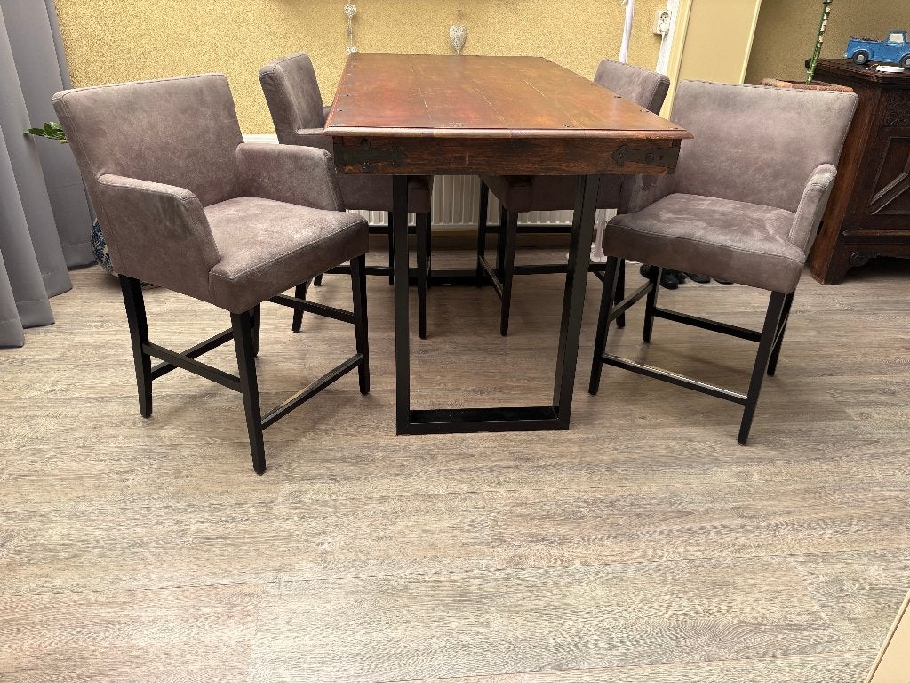 tafel met stoelen, Ophalen, Gebruikt, Eikenhout, 50 tot 100 cm