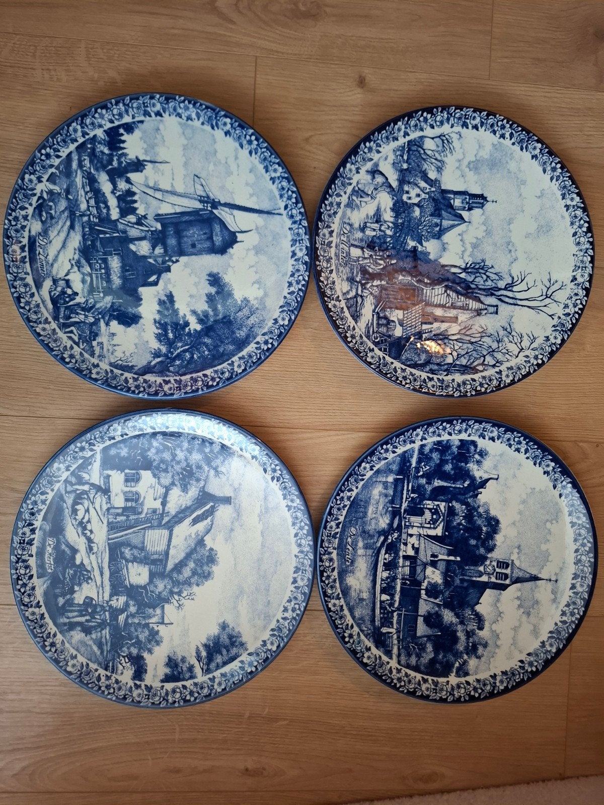 Set van 4 Delfts Blauwe Jaargetijden Borden, Ophalen