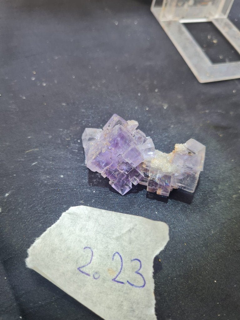Paarse Fluoriet Kristallen Cluster - 36g, 5x3cm, Ophalen of Verzenden, Mineraal