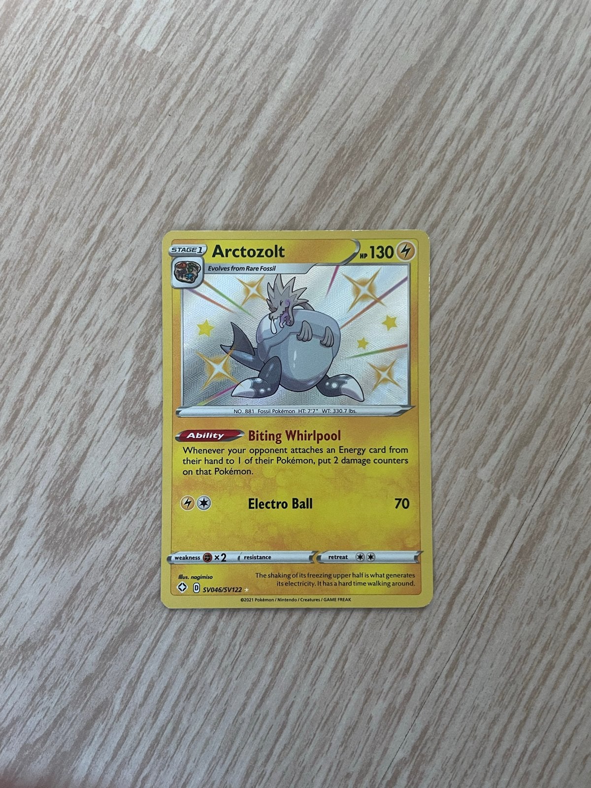 Arctozolt SV046/SV122 Shiny Pokémon Kaart, Ophalen of Verzenden, Zo goed als nieuw, Losse kaart, Foil