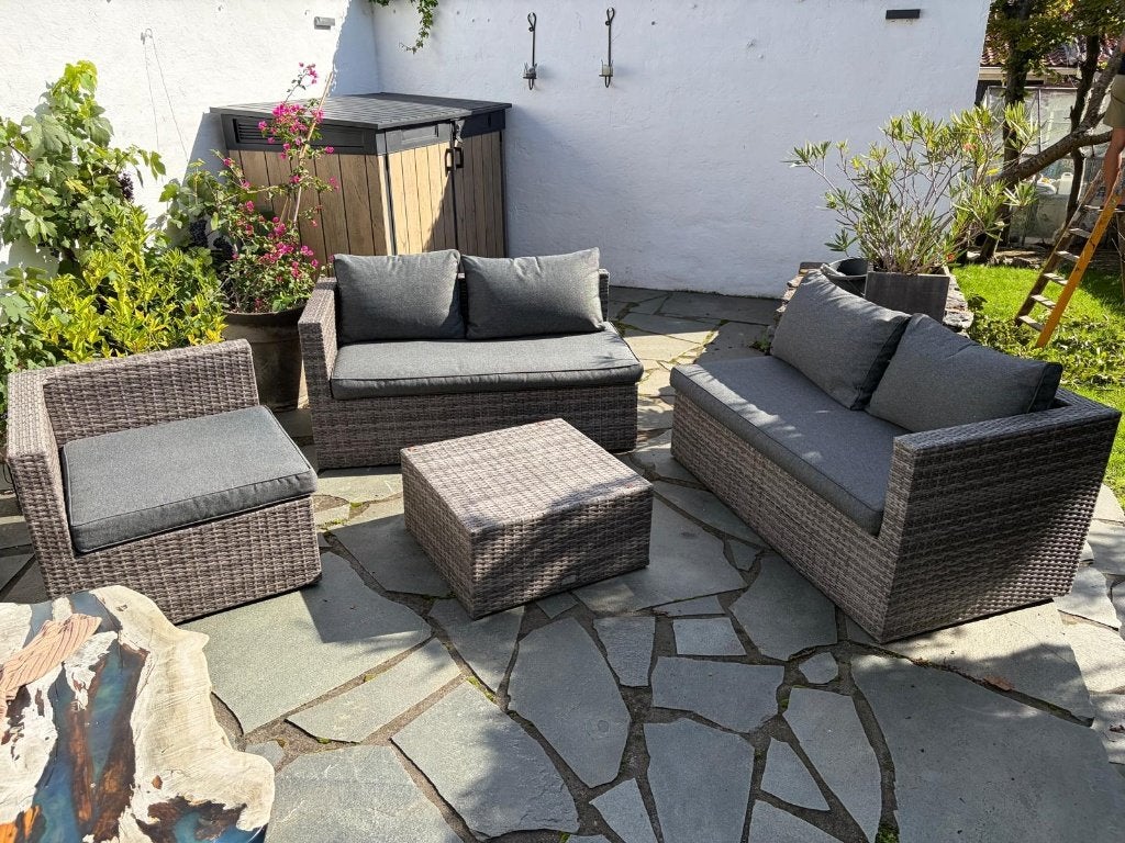 Lounge- tuinset, Ophalen, 5 zitplaatsen, Kunststof, Loungeset