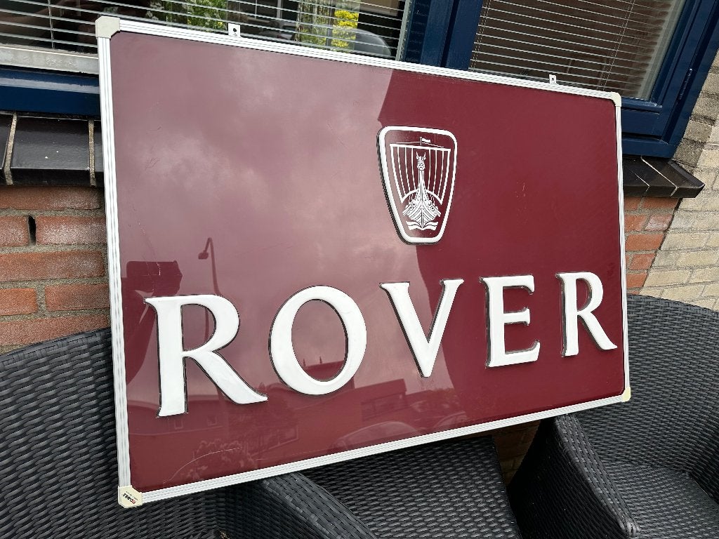 Fraaie originele oude ROVER lichtbak plaat. Automotive., Ophalen, Gebruikt, Lichtbak of (neon) lamp