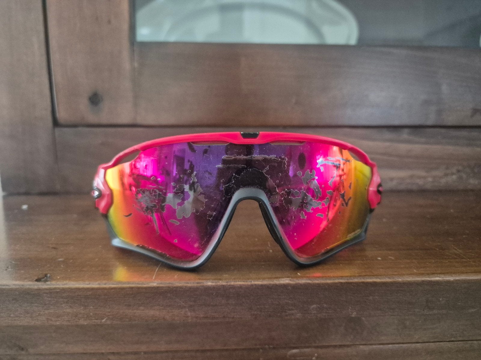 Oakley Jawbreaker Frame rood/zwart, Sieraden, Tassen en Uiterlijk, Zonnebrillen en Brillen | Heren, Gebruikt, Zonnebril, Ophalen of Verzenden