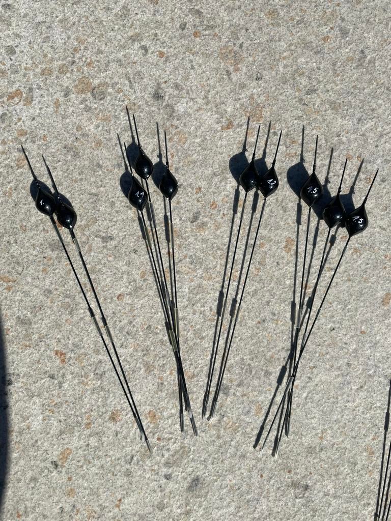 17stuks handgemaakte inline dobbers, Ophalen of Verzenden, Zo goed als nieuw, Dobber of Lood