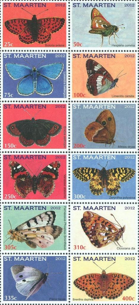St Maarten 53/64 postfris Vlinders 2012, Postzegels en Munten, Postzegels | Nederlandse Antillen en Aruba, Ophalen of Verzenden