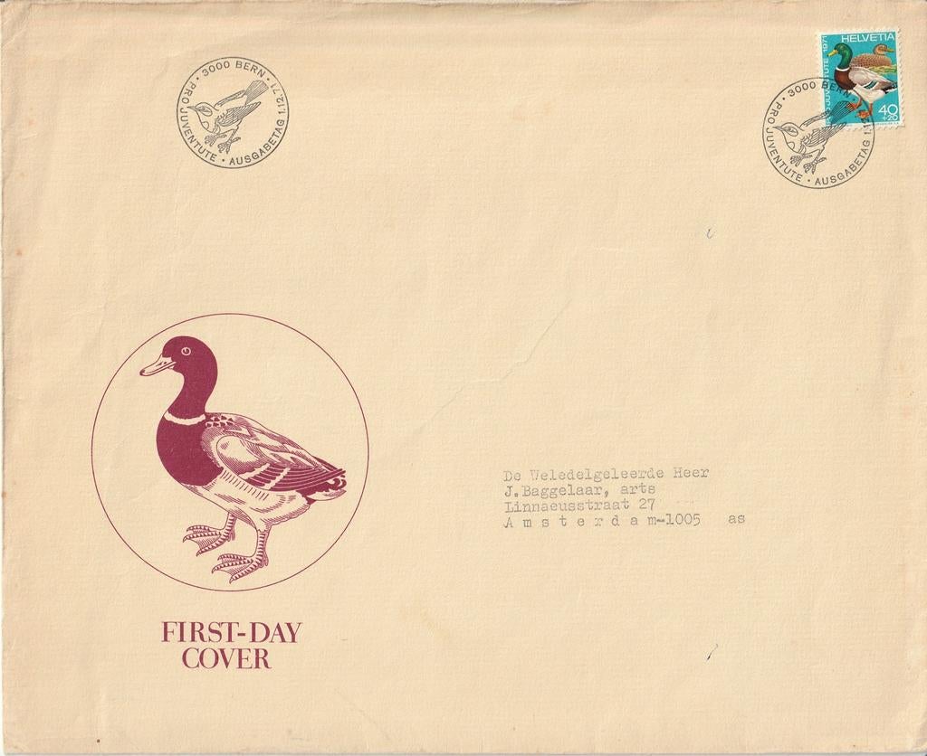 Grote FDC Pro Juventute 1971, Postzegels en Munten, Postzegels | Eerstedagenveloppen, Ophalen of Verzenden, Beschreven, Europa