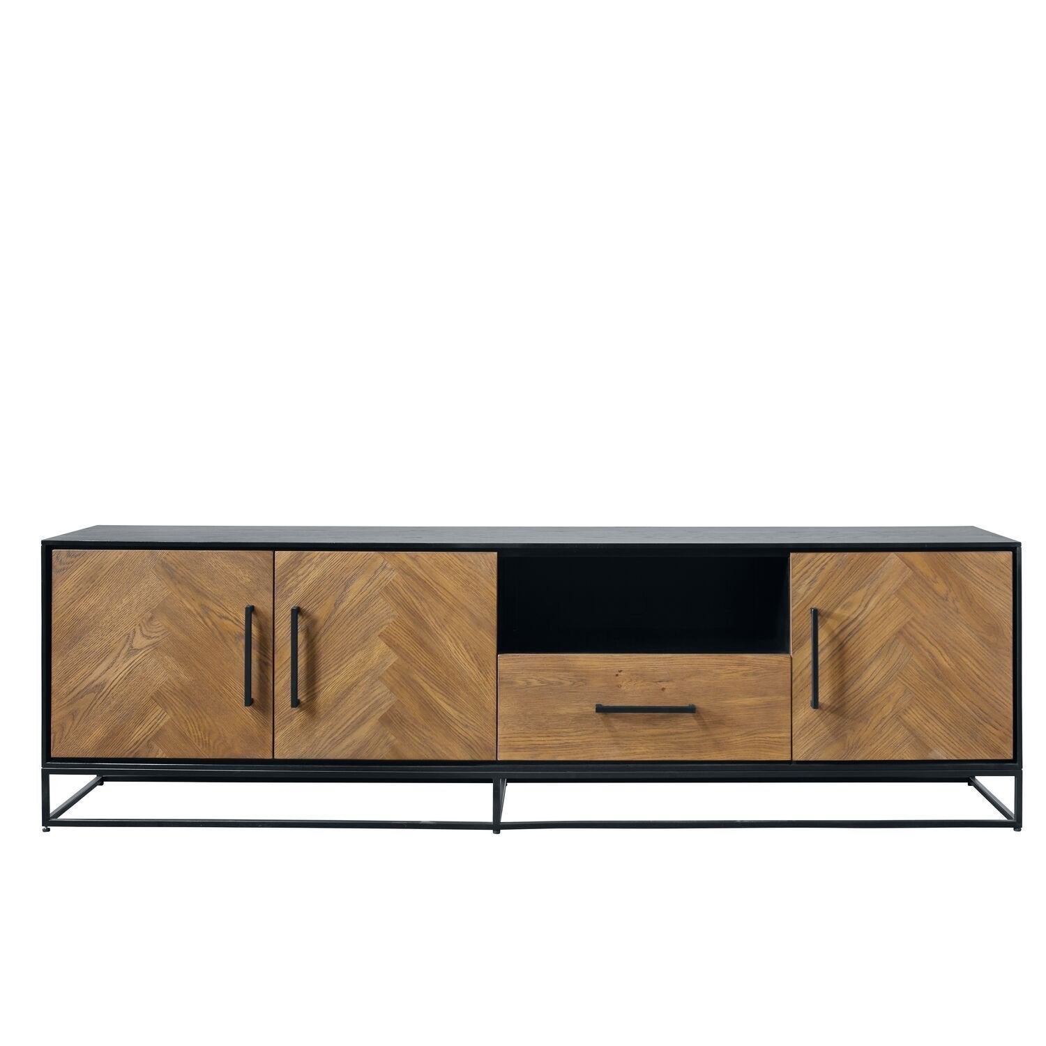 Visgraat TV Meubel, Ophalen, Gebruikt, 150 tot 200 cm, 25 tot 50 cm