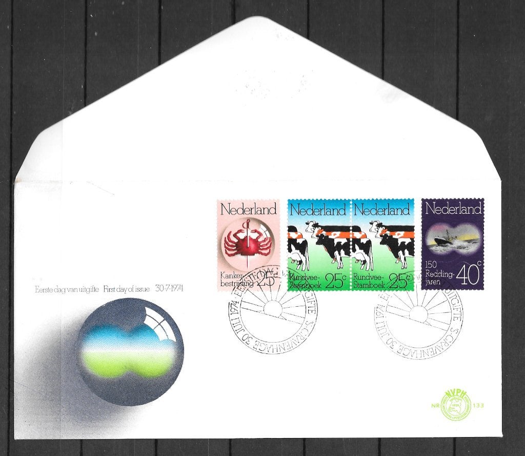 E133 Met Dubbele Koe, onbeschreven en open klep, Ophalen of Verzenden, Onbeschreven, Nederland