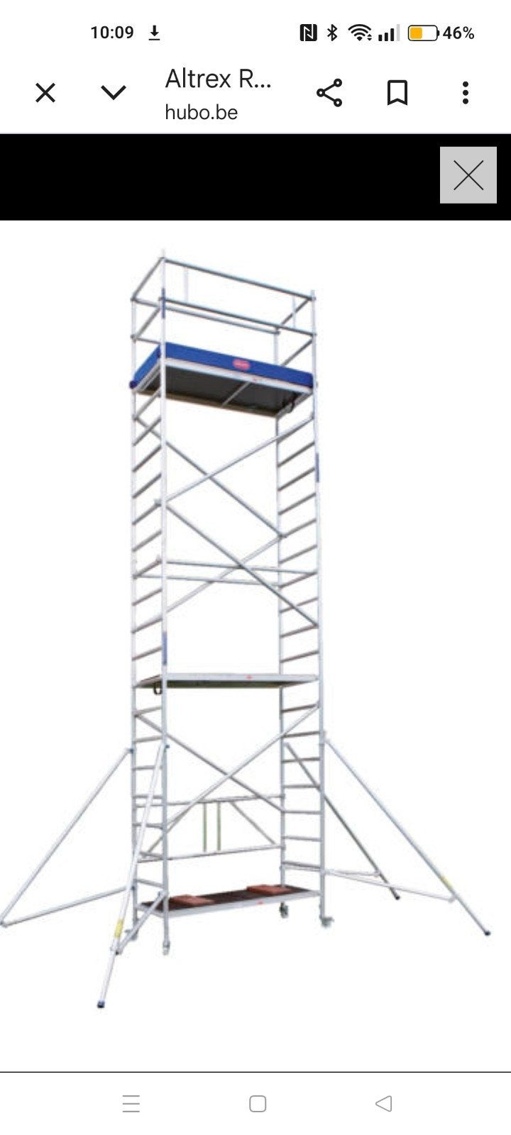Smalle rolsteiger van 8 meter te huur v.a. 20 p/d., Ophalen of Verzenden, Rolsteiger of Kamersteiger, 5 meter of hoger
