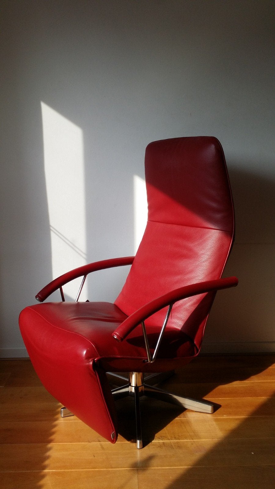 Luxe Jori Pilot rode leren fauteuil, Ophalen, 100 tot 125 cm, Zo goed als nieuw, 75 tot 100 cm