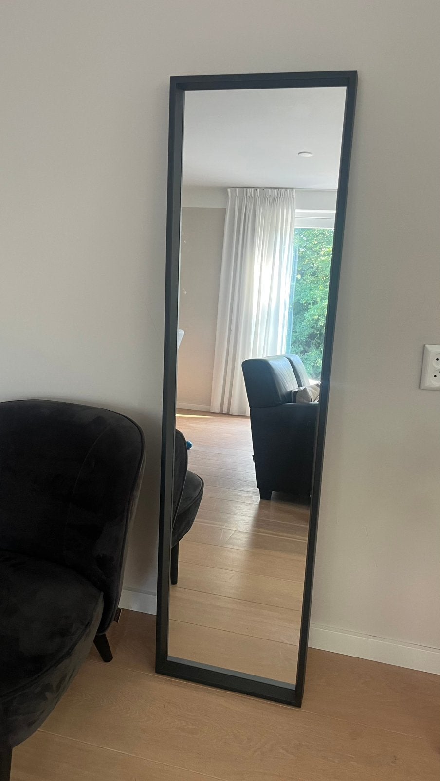 Nissedal spuegel ikea zwart, Huis en Inrichting, Woonaccessoires | Spiegels, Ophalen, Minder dan 50 cm, 100 tot 150 cm, Zo goed als nieuw
