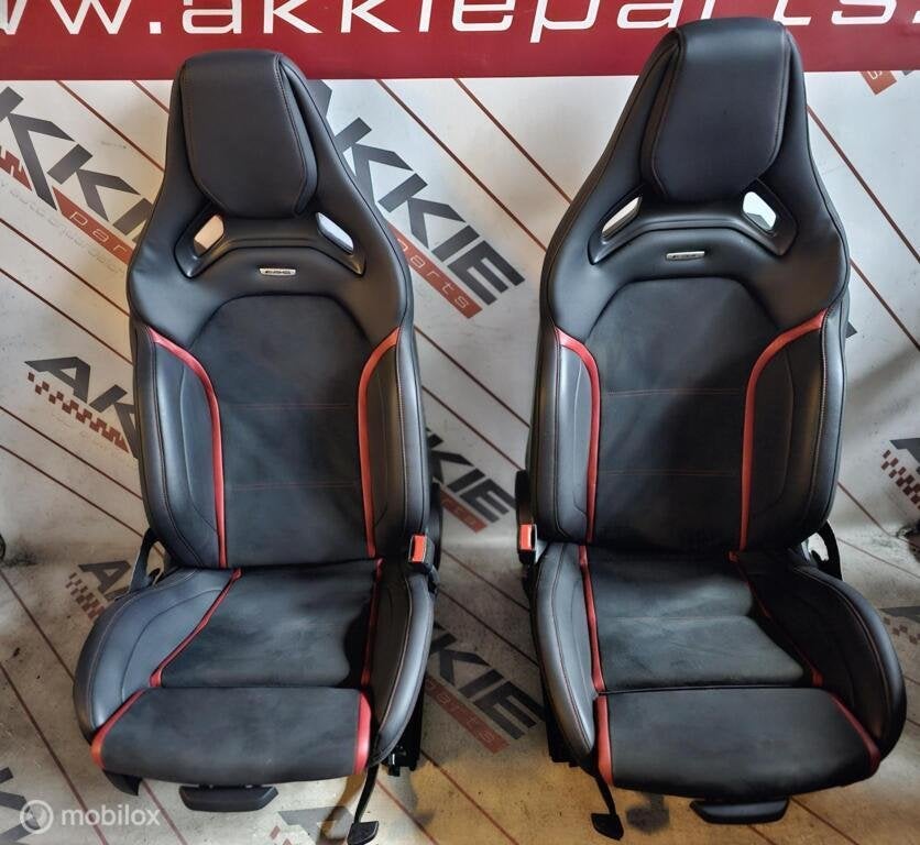 Mercedes A-klasse A35 A45 amg kuipstoelen rode stiksel, Gebruikt, Ophalen of Verzenden